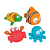 Bichinhos oceano Brinquedinho de Banho (Colorido) Buba c/ 4 uni - Cód. 09679 - Imagem 1