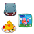 Kit 3 Peças Brinquedos de Banheira Bebê Infantil - Livrinho e Patinho de Banho (Pato borracha, Hipopótamo e Peppa) - Imagem 1