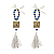 Kit com 2 Mini Terço Azul com Medalha Quadrada de Nossa Senhora Aparecida e Tassel - Imagem 1