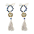 Kit com 2 Mini Terço Azul com Medalha Redonda de Nossa Senhora Aparecida e Tassel - Imagem 1