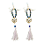 Kit com 2 Mini Terço Azul com Pingente do Espírito Santo em Coração e Tassel - Imagem 1