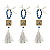 Kit com 3 Mini Terço Azul com Medalha Quadrada de Nossa Senhora Aparecida e Tassel - Imagem 1