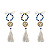 Kit com 3 Mini Terço Azul com Medalha Redonda de Nossa Senhora Aparecida e Tassel - Imagem 1