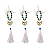 Kit com 3 Mini Terço Azul com Pingente do Espírito Santo em Coração e Tassel - Imagem 1