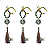 Kit com 3 Mini Terço Marrom com Medalha de São Bento e Tassel Religioso - Imagem 1