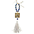Mini Terço Azul com Medalha Quadrada de Nossa Senhora Aparecida e Tassel - Imagem 1