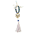 Mini Terço Azul com Pingente do Espírito Santo em Coração e Tassel - Imagem 1