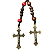 Terço do Casal em Madeira com Crucifixo e Medalha Religiosa - Imagem 3