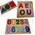 Kit 3 Brinquedos Educativos Pedagógicos Madeira MDF Numerais Vogais Formas Geométricas Números letras Alfabetização Montessori - Imagem 2