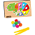 Jogo Montessori Pega Pompom 6 Peças em Madeira Crescer Nig Brinquedos - Imagem 2