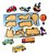 Kit 4 Quebra Cabeça Infantil Encaixe Em Mdf Educativo Frutas Transporte Fazendinha Números e formas - Imagem 6