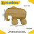 Kit Animais com Rodinhas em Madeira Girafa Elefante Baleia Estilo Carrinho - Imagem 6