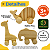 Kit Animais com Rodinhas em Madeira Girafa Elefante Baleia Estilo Carrinho - Imagem 5