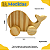 Kit Animais com Rodinhas em Madeira Girafa Elefante Baleia Estilo Carrinho - Imagem 7