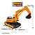 Carro Controle Remoto Retroescavadeira Brinquedo Infantil Menino Educativo Trator Polibrinq - Imagem 2