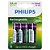 Pilha Recarregavel AA Philips 2500mah C/ 04 Unid - Imagem 4