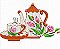 Matriz Bordado Jogo De Chá Com Flores Para Pano De Prato - Imagem 7
