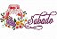 Matriz Bordado Semaninha Potes E Xícaras Com Flores - Imagem 1