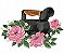 Matriz Bordado Cozinha Retro Com Flores - Imagem 1