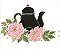 Matriz Bordado Cozinha Retro Com Flores - Imagem 4