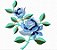Matriz Bordado Flores Azuis - Imagem 3