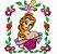 Matriz Bordado Princesas Na Moldura Floral - Imagem 8