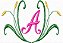 Matriz Bordado Alfabeto Floral 19 - Imagem 1