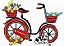 Matriz Bordado Bicicletas Com Flores - Imagem 2