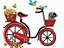 Matriz Bordado Bicicletas Com Flores - Imagem 1
