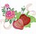 Matriz Bordado Pano De Prato Frutas Com Flores Delicadas - Imagem 1