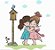 Matriz Bordado Lindas Meninas Brincando - Imagem 8
