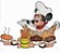 Matriz Bordado Semaninha Mickey E Minnie Na Cozinha Rippled - Imagem 2
