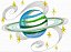Matriz Bordado Astronauta No Espaço Rippled - Imagem 7