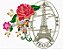 Matriz Bordado Paris Com Flores - Imagem 5