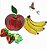 Matriz Bordado Abelhinha Nas Frutas Para Pano De Prato - Imagem 1