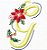 Matriz Bordado Alfabeto Natal Com Flor - Imagem 7