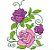 Matriz Bordado Rosas Roxas Lindas - Imagem 9