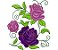 Matriz Bordado Rosas Roxas Lindas - Imagem 5