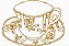 Matriz Bordado Porcelanas Douradas Contorno - Imagem 1