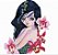 Matriz Bordado Lindas Meninas Perfil Com Flores - Imagem 1