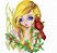 Matriz Bordado Lindas Meninas Perfil Com Flores - Imagem 4