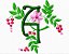 Matriz Bordado Alfabeto Florzinhas Com Raminho - Imagem 1