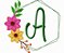 Matriz Bordado Alfabeto Florzinha Com Moldura - Imagem 1