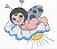Matriz Bordado Infantil Joaninha Nas Nuvens - Imagem 4
