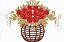 Matriz Bordado Toalha E Lavabo Rosas Vermelhas - Imagem 3