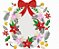 Matriz Bordado Natal Feliz Com Flores - Imagem 1