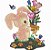 Matriz Bordado Coelhinha E Amigos Com Flores - Imagem 2