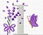 Matriz Bordado Alfabeto Lavanda Delicada Com Borboleta - Imagem 9