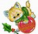Matriz Bordado Natal Gatinho Brincando - Imagem 1
