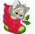 Matriz Bordado Natal Gatinho Brincando - Imagem 8